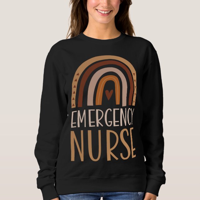 Emergency Nurse Nursing School Trendy Bohemian Rai T Shirt (Framsida)