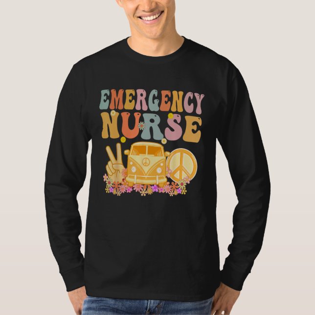 Emergency Nurse Week Groovy Appreciation Day For W T Shirt (Framsida)