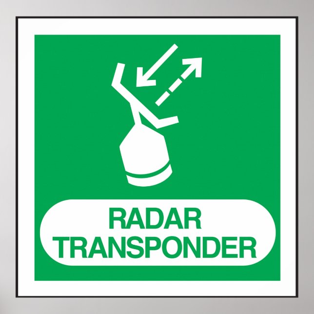 Emergency Radar Transponder Safety Sign Poster (Framsidan)