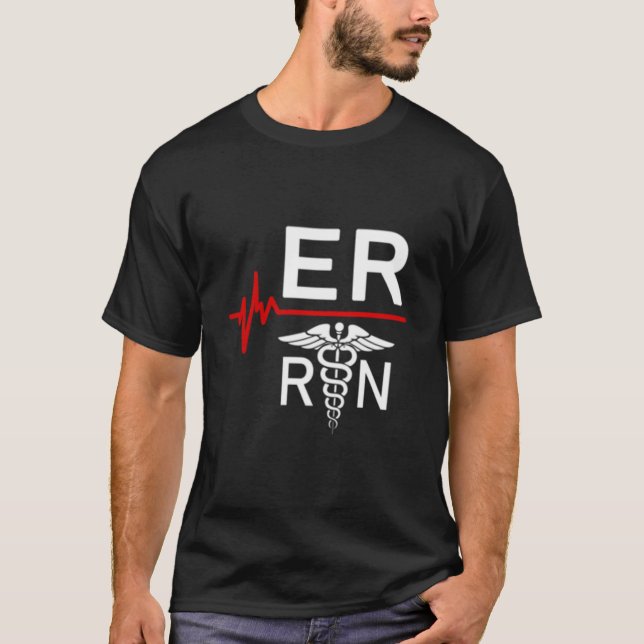 Emergency Room Registered Nurse Er Hebeat T Shirt (Framsida)