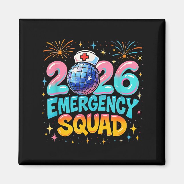Emergency Squad New Year 2026 Medical Crew Nurse E Magnet (Framsidan)