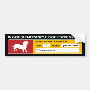 Emergency Sticker (dachshund) Bildekal