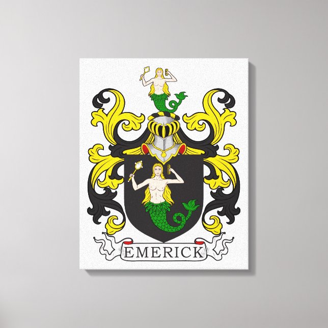 Emerick Family Crest (Tyskland) Canvastryck (Framsida)