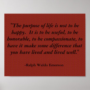 Emerson-citat om liv, inspiration poster