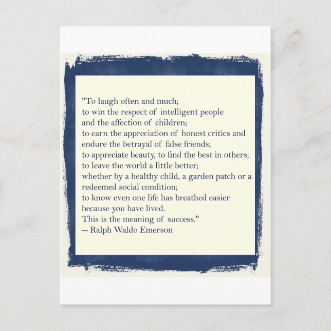 Emerson citationstecken vykort (Framsida)