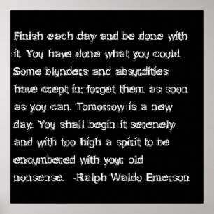 Emerson citationsteckenfullföljande varje dag… poster