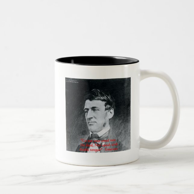 Emerson "Creed Uppfyll Deed" Visdomspresenter Två-Tonad Mugg (Höger)