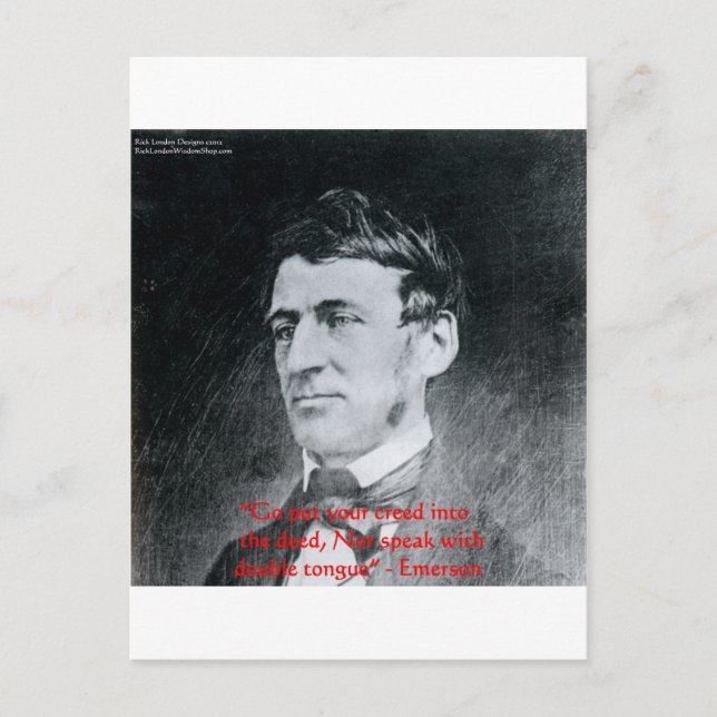 Emerson "Creed Uppfyll Deed" Visdomspresenter Vykort (Framsida)