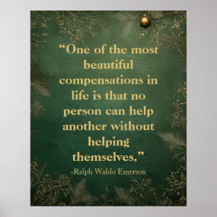 Emerson Helping Quote   Grönt av Vintage Poster
