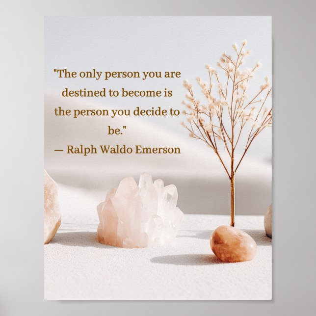 Emerson Mindset Quote Poster with Crystals  (Framsidan)