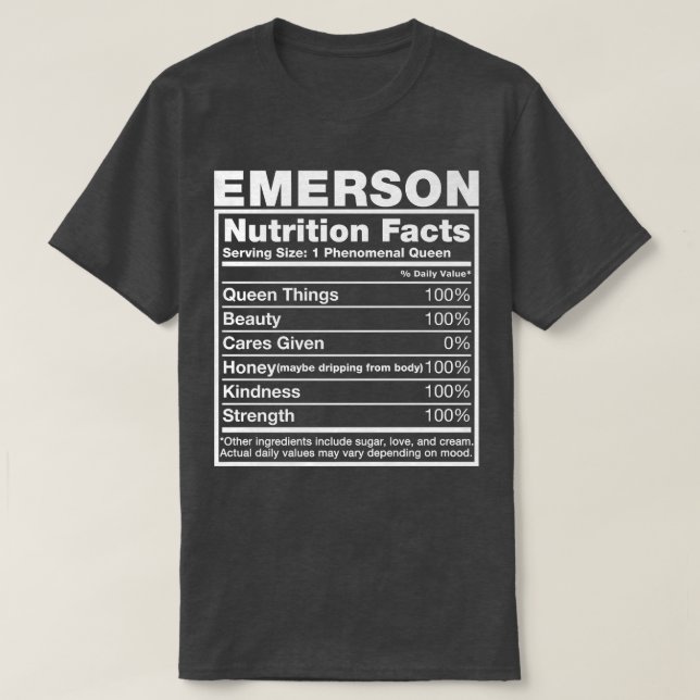 Emerson Nutrition FactsEmerson Name BirthdayPremiu T Shirt (Design framsida)