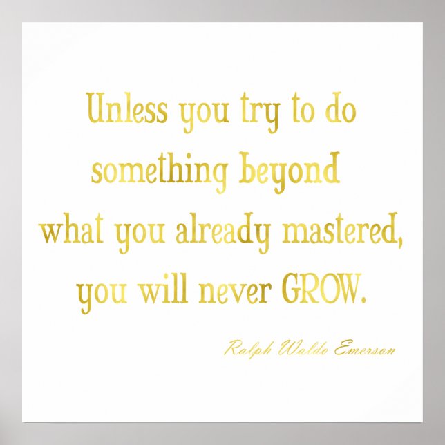 Emerson Quote Guld Faux Glitter Metallic Sequins Poster (Framsidan)