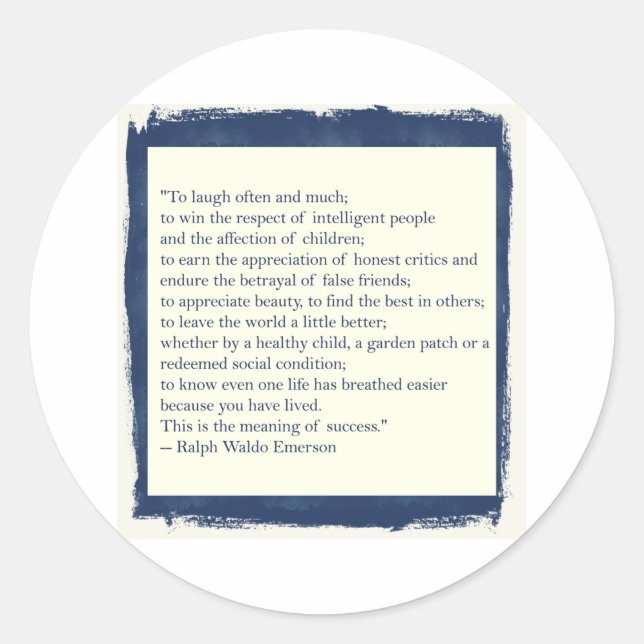 Emerson Quote Runt Klistermärke (Framsida)