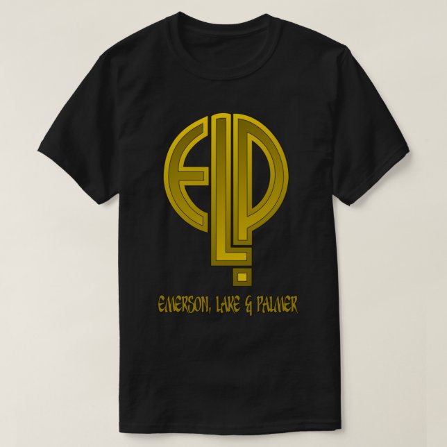 Emerson, Sjö&amp; Palmer Solid Guld Logotyp Classi T Shirt (Design framsida)