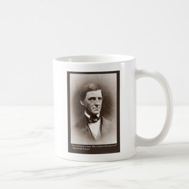 Emerson Skönhet/konst Citat Gåvor T-shirts & Samla Kaffemugg (Höger)