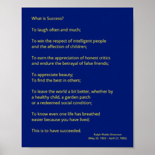 Emersons citat (...lyckas....) poster