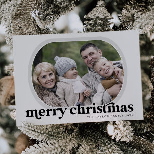 EMERY Black Family Photo Simple God jul Julkort