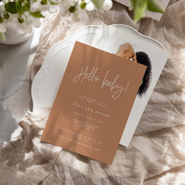 EMERY | Elegant Baby Shower Hej Terracotta Inbjudningar