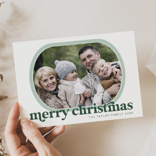 EMERY Grönt Family Photo Simple God jul Julkort