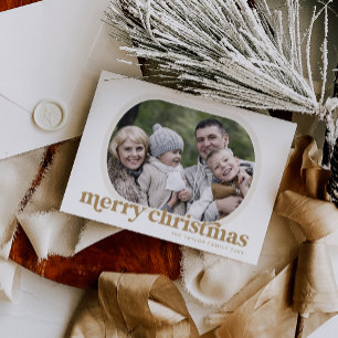 EMERY Guld Family Photo Simple God jul Julkort