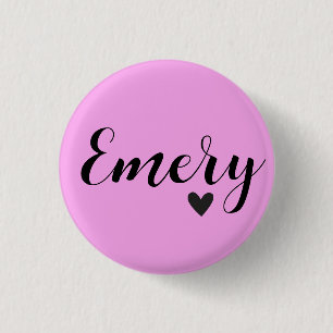 EMERY Namn Girls Kids Minimum Black White Simple Knapp