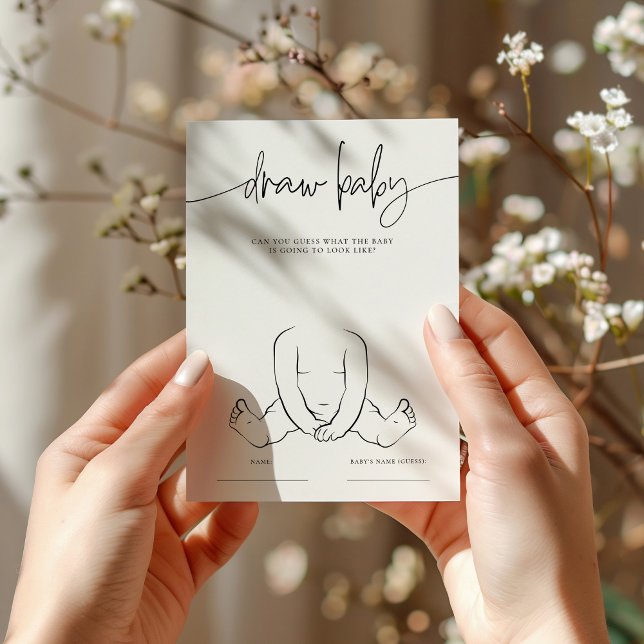 EMERY Whimsical Draw the Baby Shower Game Card Rådkort (Skapare uppladdad)