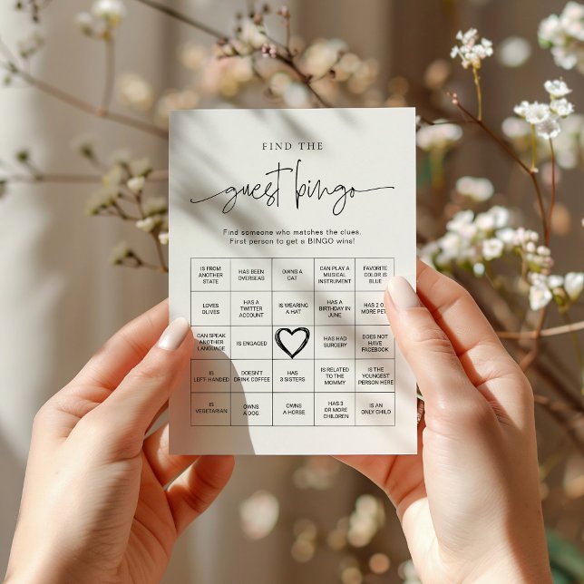 EMERY Whimsical Find the gäst Bingo Game Card Rådkort (Skapare uppladdad)
