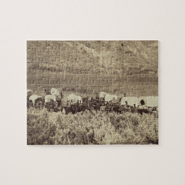 EMigrant Tåg i Echo Canyon Photograph Pussel (Horisontell)