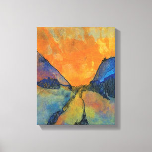 Emil Nolde Berglandskap Dal Med Solnedgång Canvastryck