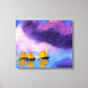 Emil Nolde - Hav med violetta moln och segelbåtar Canvastryck