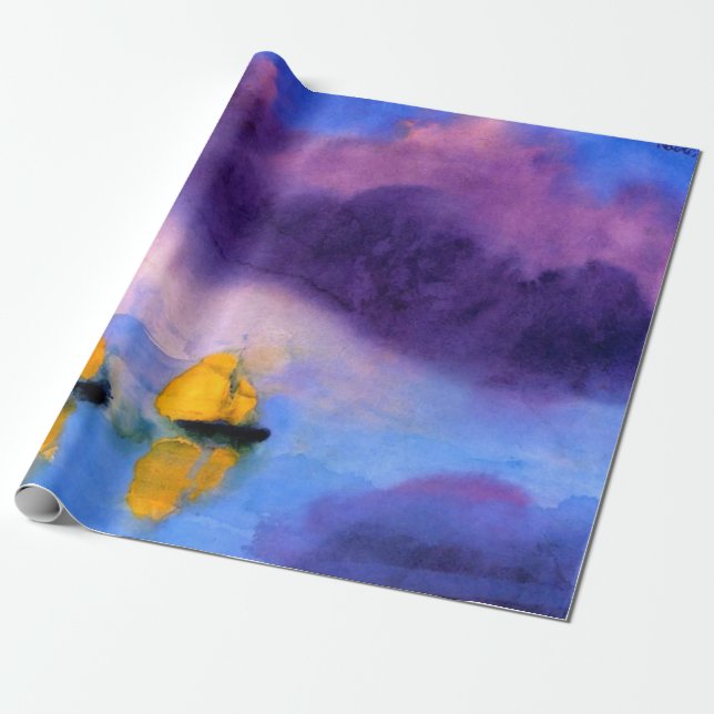 Emil Nolde - Hav med violetta moln och segelbåtar Presentpapper (Utrullad)