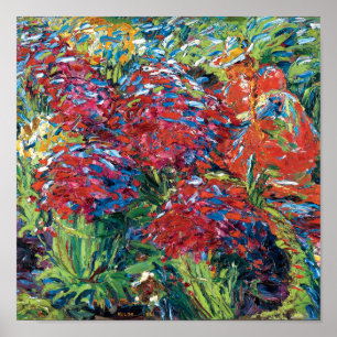 Emil Nolde Röda Blommor Expressionism Finkonst Poster