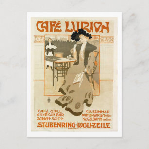 Emil Ranzenhofer, Cafe Lurion, 1903 Vintage Vykort