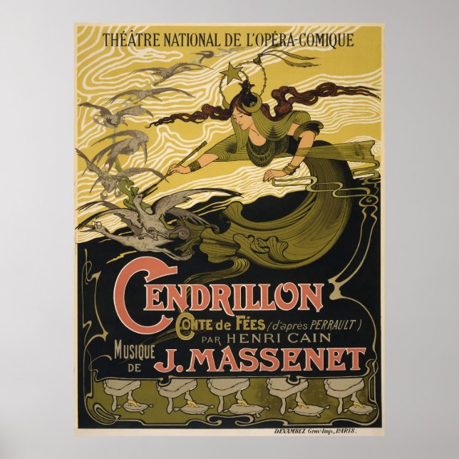 Emile Bertrand poster Jules Massenets Cendrillon (Framsidan)