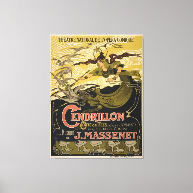 Emile Bertrand poster Jules Massenets Cendrillon Canvastryck (Framsida)
