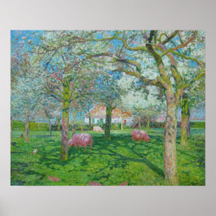 Emile Claus - Orchard i Vår Poster