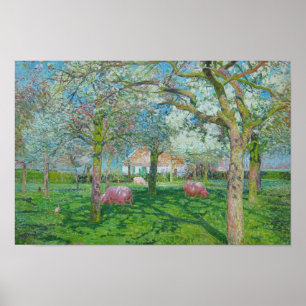 Emile Claus - Orchard i Vår Poster