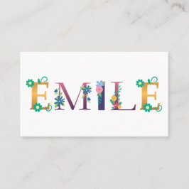 EMILE First Namn Elegant Embroired Visitkort