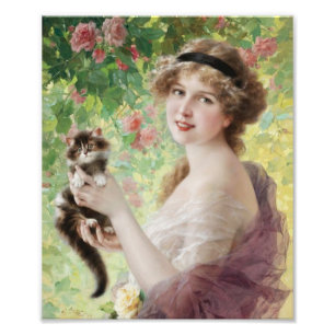 Emile Vernon dyrbart kattungetryck Fototryck
