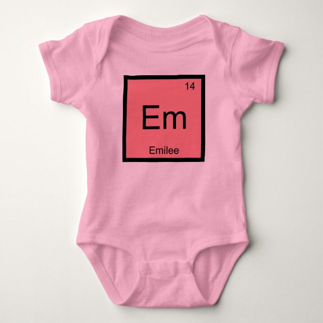 Emilee Namn Kemi Element Periodiska Systemet Tee Shirt (Framsida)