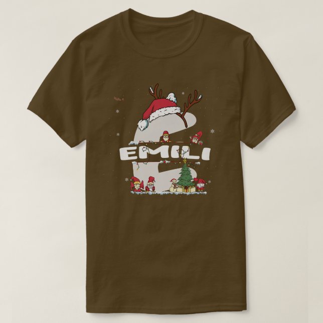 Emili Christmasw Emili Name for funny Xmas  T Shirt (Design framsida)
