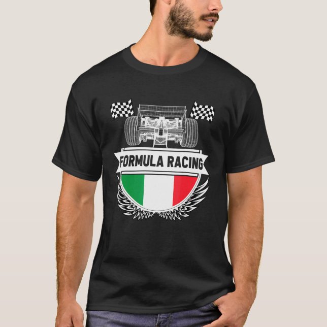 Emilia Romagna Auto Tävling Italien  Flagga Formel T Shirt (Framsida)