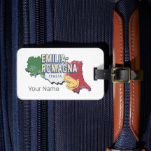 Emilia Romagna Flagga Italien Retro Region Karta V