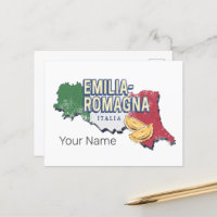 Emilia Romagna Flagga Italien Retro Region Karta V