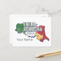 Emilia Romagna Flagga Italien Retro Region Karta V