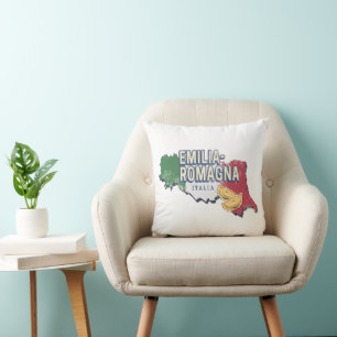 Emilia Romagna Flagga Italien Retro Region Karta V Kudde