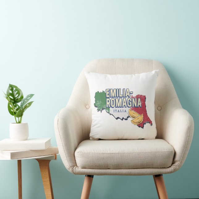 Emilia Romagna Flagga Italien Retro Region Karta V Kudde (Stol)