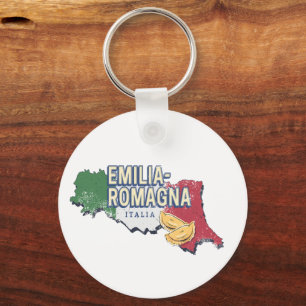 Emilia Romagna Flagga Italien Retro Region Karta V Nyckelring
