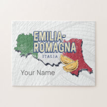 Emilia Romagna Flagga Italien Retro Region Karta V