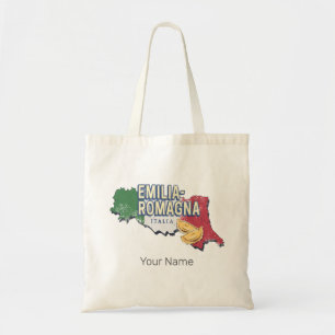 Emilia Romagna Flagga Italien Retro Region Karta V Tygkasse